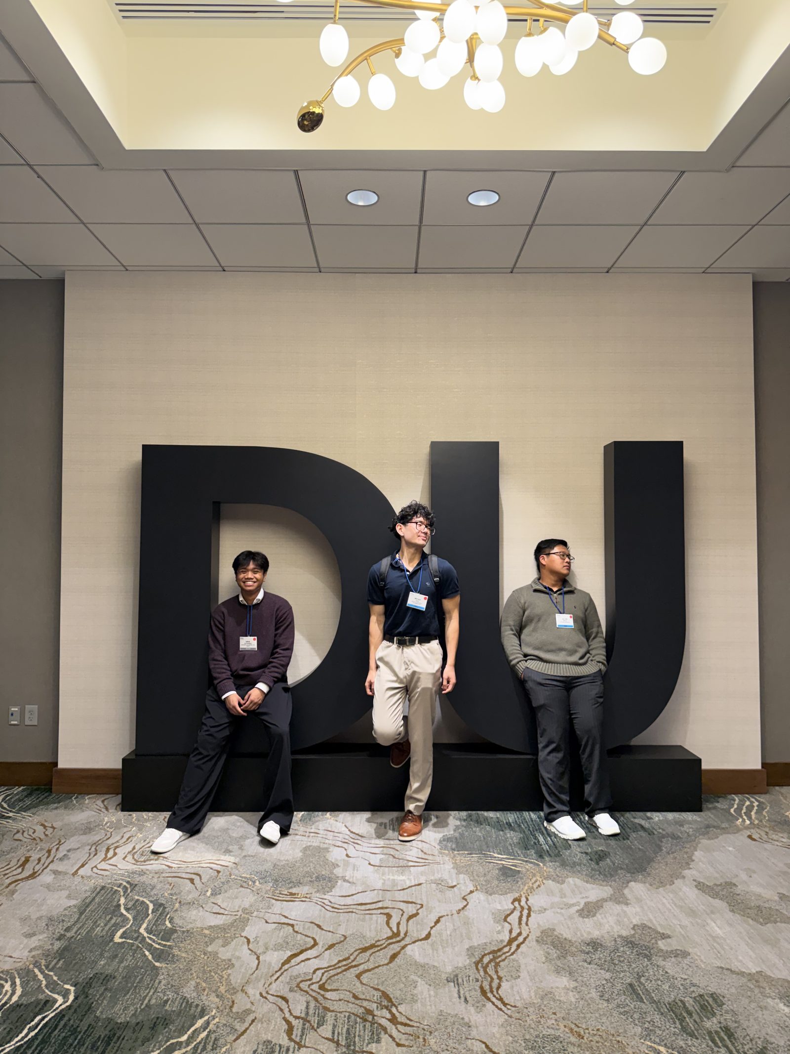 Posing with the giant DU letters at Deloitte University